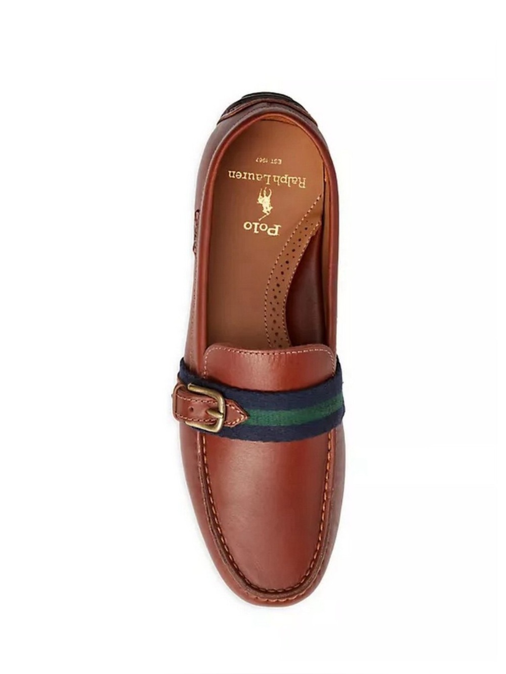 Polo Ralph Lauren Men's Riali Leather Loafers Driver Shoes Chestnut Brown Sz 13
